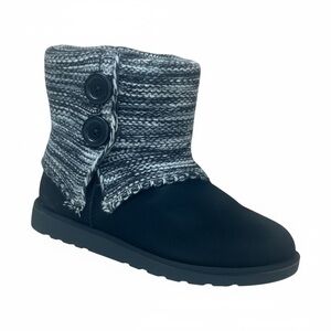 SO Women's Faux- Fur Winter Boots Blue & White Size 7